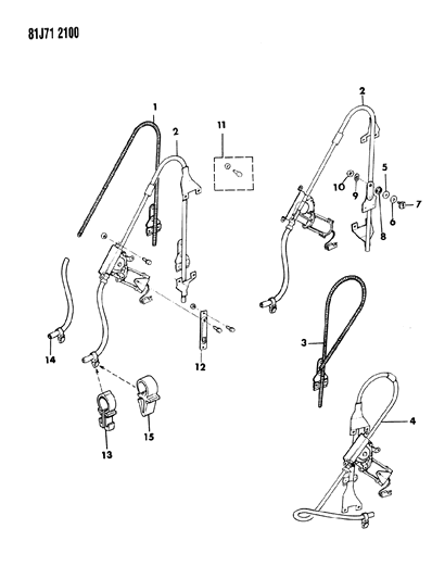 1984 Jeep Cherokee Cable, Drive Rear Diagram for 83502179