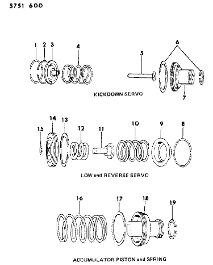 1985 Dodge Ram 50 Seal, Accumulator Piston Ring, Large Diagram for 3743013