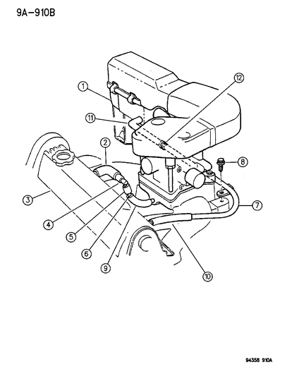 1994 Dodge Dakota Hose, Crankcase Vent Inlet Air Cleaner Diagram for 53030081