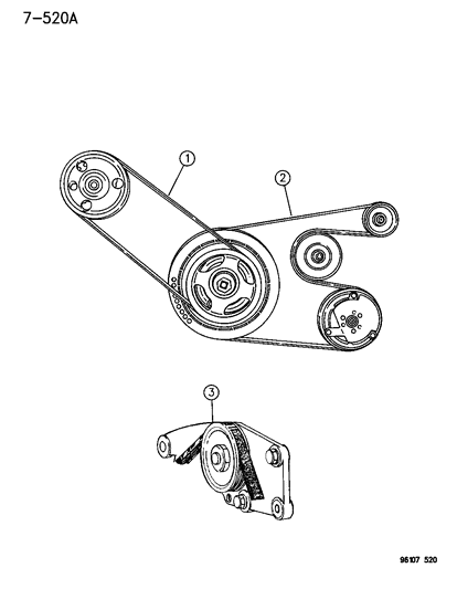 1996 Dodge Grand Caravan Belt, Drive, Diesel Engine Diagram for 4863835