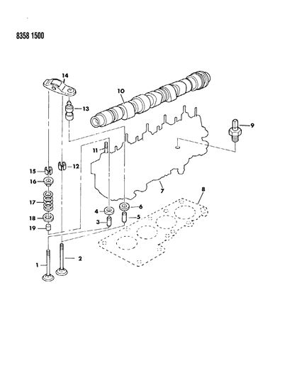 1989 Dodge Dakota Camshaft & Valves Diagram 1 - Thumbnail