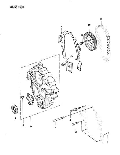 1986 Jeep Comanche Timing Cover & Intermediate Shaft Diagram 3 - Thumbnail