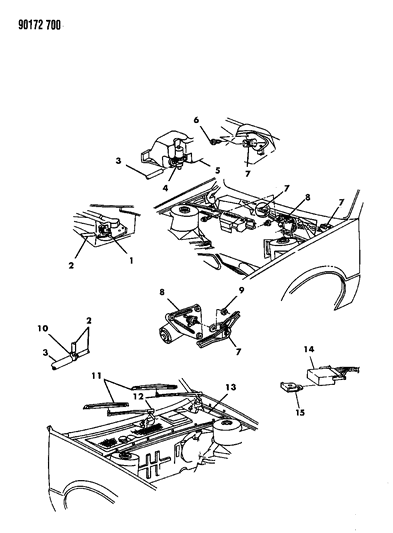1990 Chrysler LeBaron GTC Windshield Wiper & Washer System Diagram