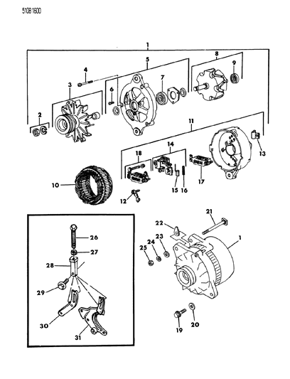 1985 Chrysler Executive Limousine Alternator Diagram 2 - Thumbnail