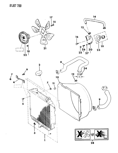 1986 Jeep Wrangler Radiator & Related Parts Diagram 2 - Thumbnail