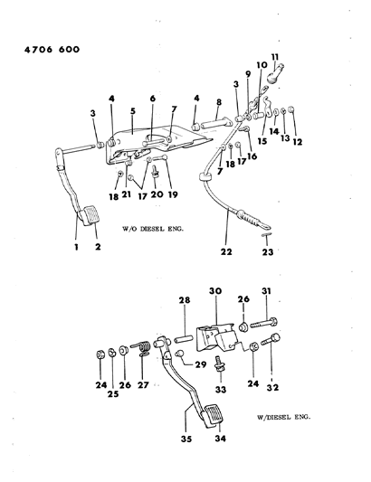 1984 Dodge Ram 50 Bolt, W/Manual Transmission (10X35) Diagram for MS100135