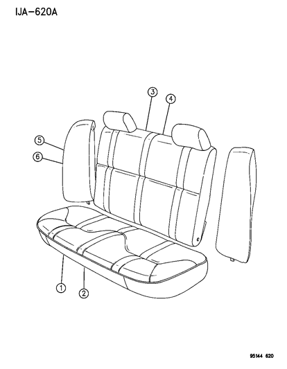 1995 Chrysler Cirrus Rear Seat Diagram 1 - Thumbnail