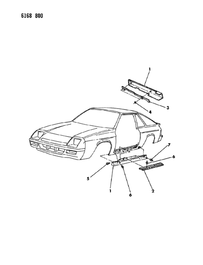 1986 Dodge Omni Ground Effects Package - Exterior View Diagram 2 - Thumbnail