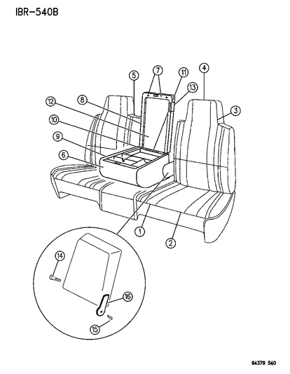 1994 Dodge Ram 2500 Front Seat Diagram 2 - Thumbnail