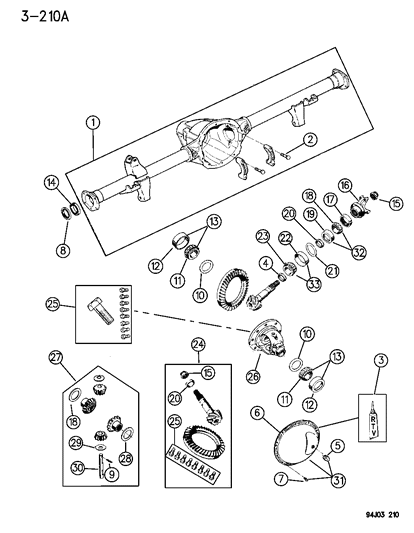 1995 Jeep Wrangler Housing & Differential, Rear Axle Diagram 2 - Thumbnail