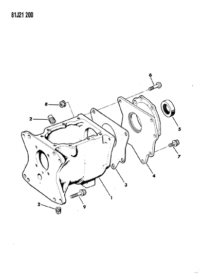 1986 Jeep J10 Transmission Case, Extension & Miscellaneous Parts Diagram 4 - Thumbnail