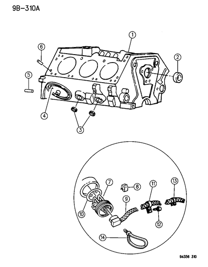 1994 Dodge Ram Wagon Cylinder Block Diagram 1 - Thumbnail