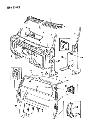 1987 Dodge D150 Body Panels Diagram 2 - Thumbnail