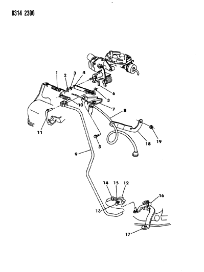 1989 Dodge Dakota Throttle Control Diagram 2 - Thumbnail