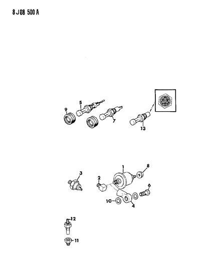 1987 Jeep Wagoneer Temperature Sending Unit Diagram for 53005309