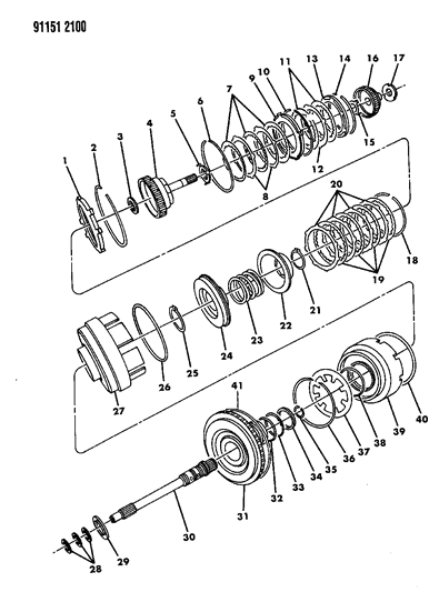 1991 Chrysler LeBaron GTC Clutch, Input Shaft Diagram