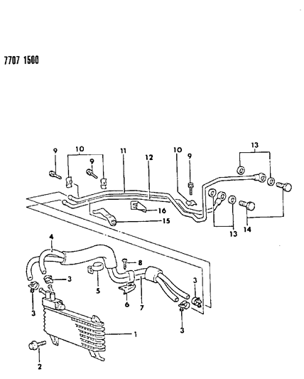 1987 Chrysler Conquest Oil Cooler & Lines Diagram 1 - Thumbnail