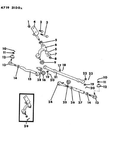 1984 Dodge Ram 50 Linkage, Steering Diagram 2 - Thumbnail