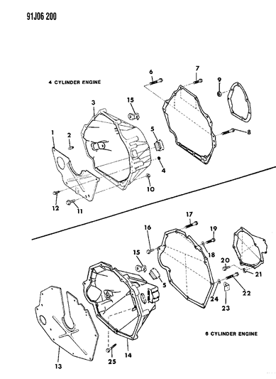 1991 Jeep Wrangler Grommet, Sensor Clutch Housing Diagram for 53006010