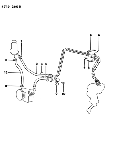 1984 Dodge Ram 50 Hose & Attaching Parts - Power Steering Diagram 3 - Thumbnail