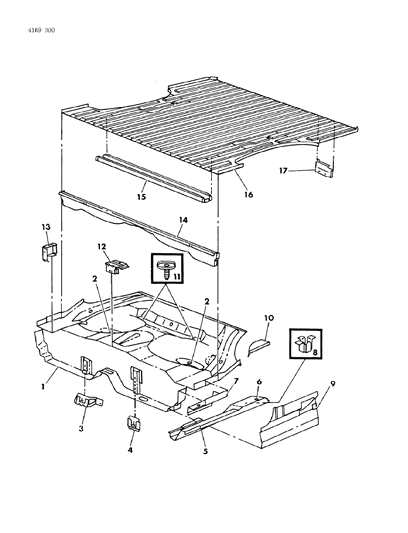 1984 Dodge Charger Floor Pan Rear Diagram 2 - Thumbnail