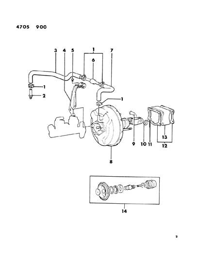 1984 Dodge Ram 50 Booster, Power Brake Diagram 2 - Thumbnail