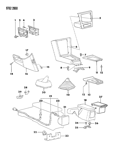 1989 Chrysler Conquest Console Diagram