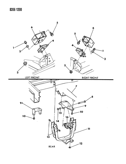 1988 Dodge Ram Wagon Engine Mounting Diagram 1 - Thumbnail