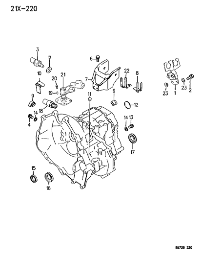 1996 Dodge Stealth Case & Miscellaneous Parts of Manual Transmission Diagram 2 - Thumbnail