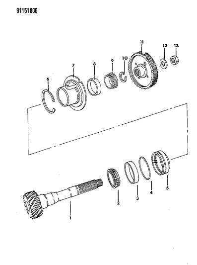 1991 Chrysler LeBaron GTC Shaft - Transfer Diagram 1 - Thumbnail