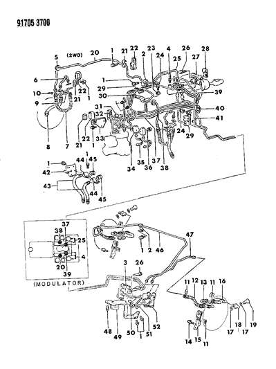 1991 Dodge Colt Grommet, Brake Fluid Line (6) Diagram for MS810053