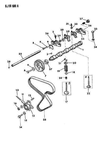 1987 Jeep Comanche Camshaft & Valves Diagram 2 - Thumbnail