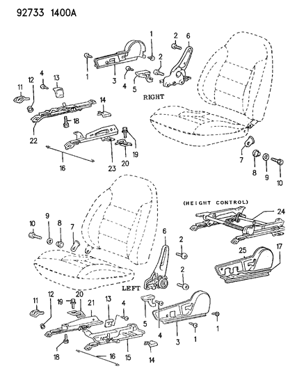 1992 Dodge Colt Seat Adjuster & Attaching Parts Diagram 2 - Thumbnail