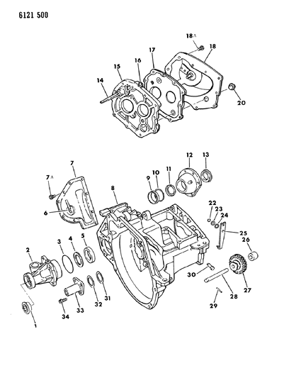 1986 Chrysler LeBaron Base Case, Transaxle & Related Parts Diagram 2 - Thumbnail