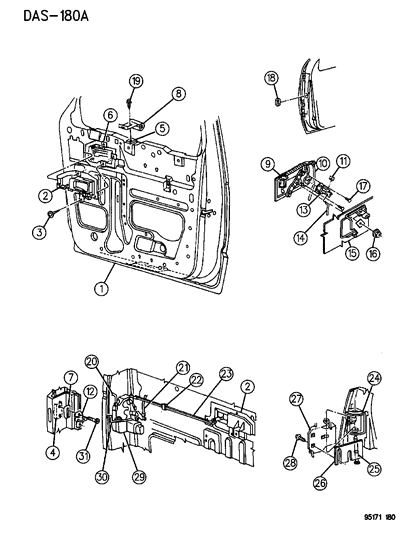 1995 Dodge Caravan Lock Diagram for 4719251