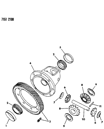 1987 Dodge Diplomat Gear, Differential Side, Use W/4446333, 4377678, 4412981 Diagram for 4412048