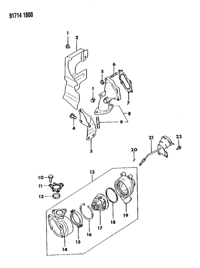 1991 Dodge Stealth Turbo Charger Diagram 2 - Thumbnail