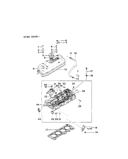 1986 Chrysler Conquest Cylinder Head Diagram 2 - Thumbnail