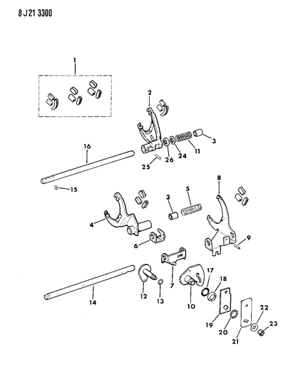1988 Jeep J10 Forks, Rails, Shafts Diagram 3 - Thumbnail