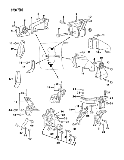 1989 Dodge Colt Wiper Arm Nut Diagram for MF430121