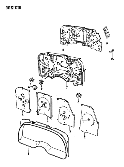 1990 Chrysler LeBaron GTC Instrument Panel Cluster Diagram