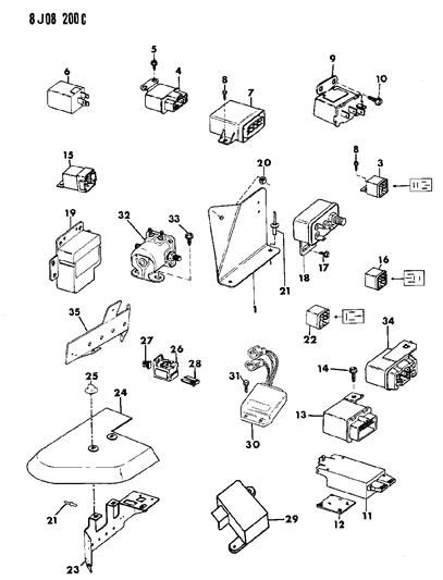 1987 Jeep Comanche Daytime Running Light Module Diagram for 56004262