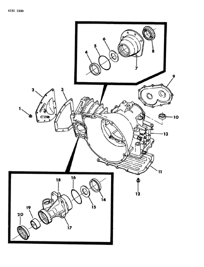 1984 Dodge Rampage Case, Extension And Retainer Diagram
