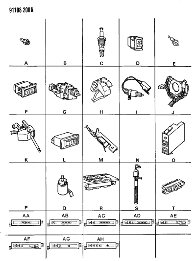 1991 Dodge Dynasty Switch Assembly Diagram for 4373304