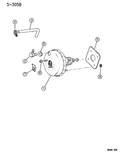 1995 Dodge Neon Nut, Master Cylinder To Booster M8X1.25 Diagram for 4772156
