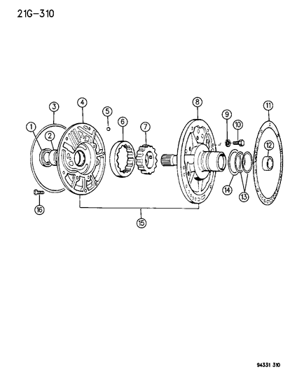 1996 Dodge Dakota Oil Pump With Reaction Shaft Diagram 1 - Thumbnail