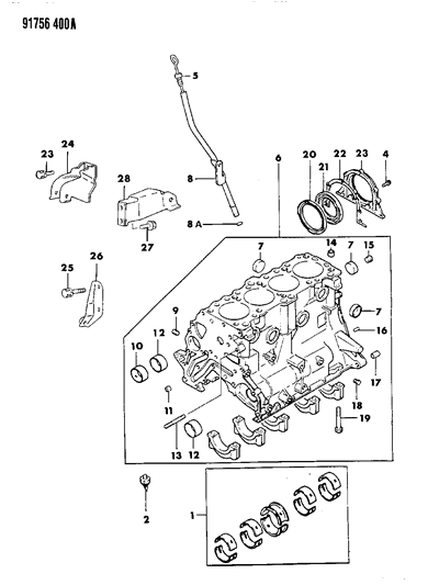 1991 Dodge Stealth Tube, Engine Oil Level Indicator Diagram for MD124782