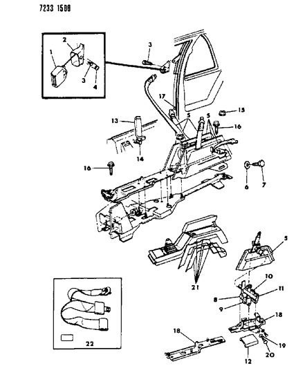 1987 Chrysler LeBaron Premium Belt - Front Seat Diagram 2 - Thumbnail