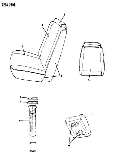 1987 Dodge Aries Front Seat Diagram 7 - Thumbnail