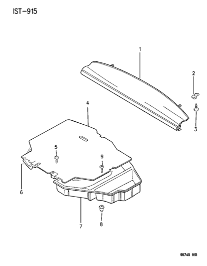 1996 Dodge Stealth Rear Shelf & Cargo Box Diagram 2 - Thumbnail